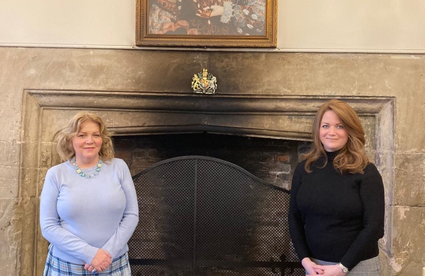 Kate Griffiths MP with Tutbury Castle Curator, Lesley Smith