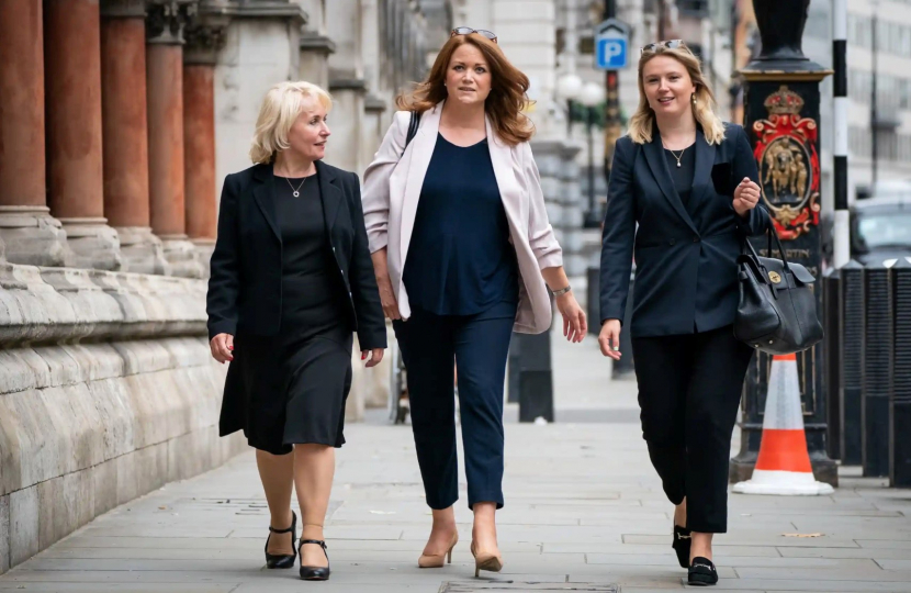 Kate Kniveton outside the Royal Courts of Justice