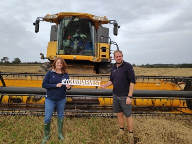 Kate with farmer, Rob Atkin